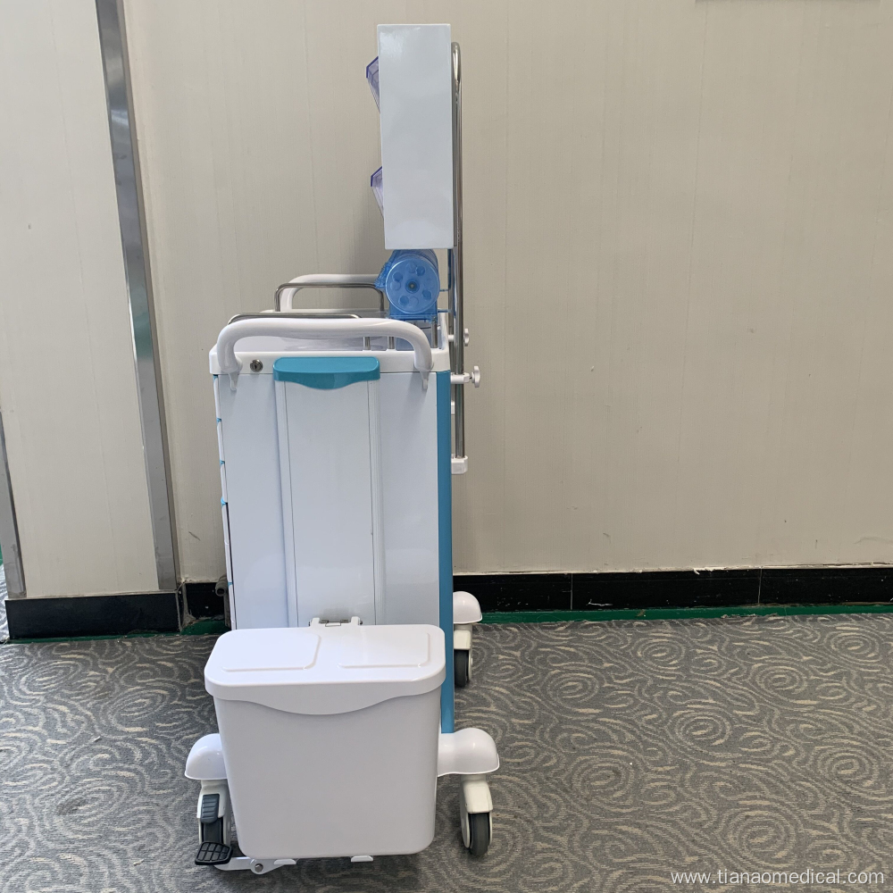 Hospital Anesthesia Trolley with Tilt Bin Orgnizers