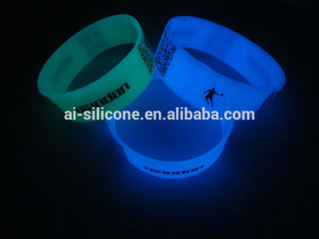 Glow in the dark silicone wristband,customized glow in the dark wristbands,glow in the dark tent silicone rubber wristband