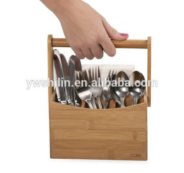 Hot Sales New Design Bamboo cutlery box with handle