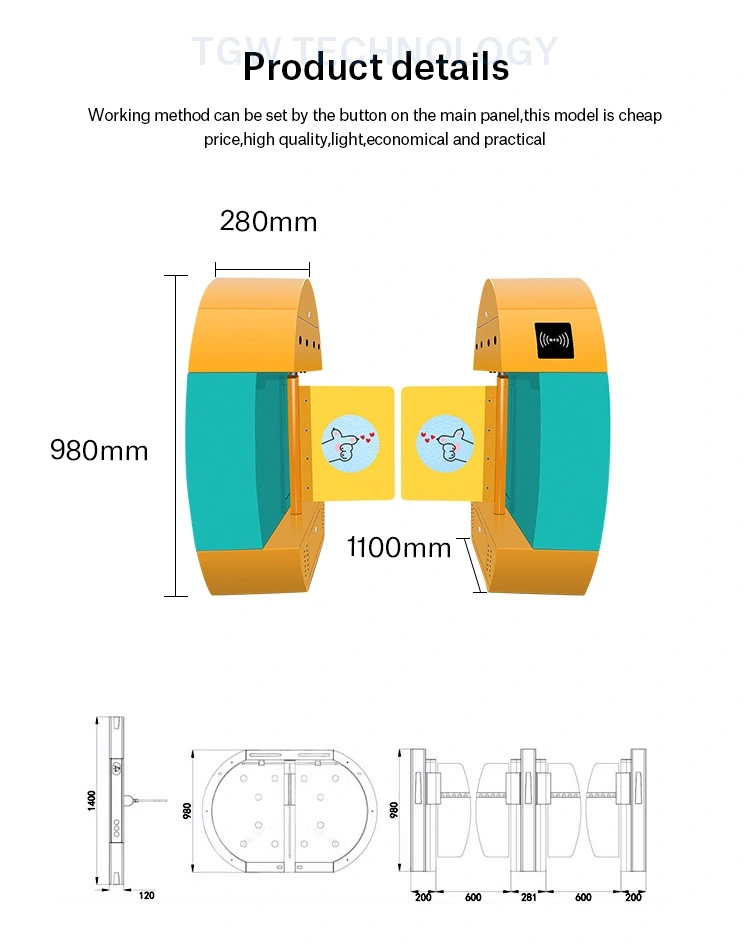 High Fashion Retractable Swing Barrier Gate Access Control System