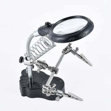 Desktop Third Hand Helping Magnifier with LED Light