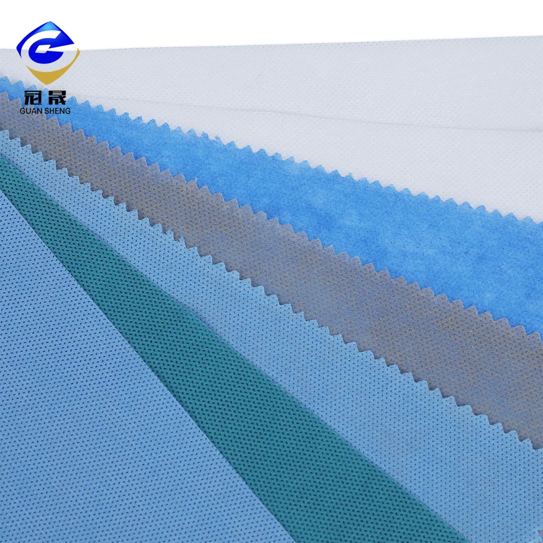 High Standard Quality and Best Price of Face Mask Nonwoven Fabric PP Spunbond PP Melt Blown Fabric Blue Medical and White Color