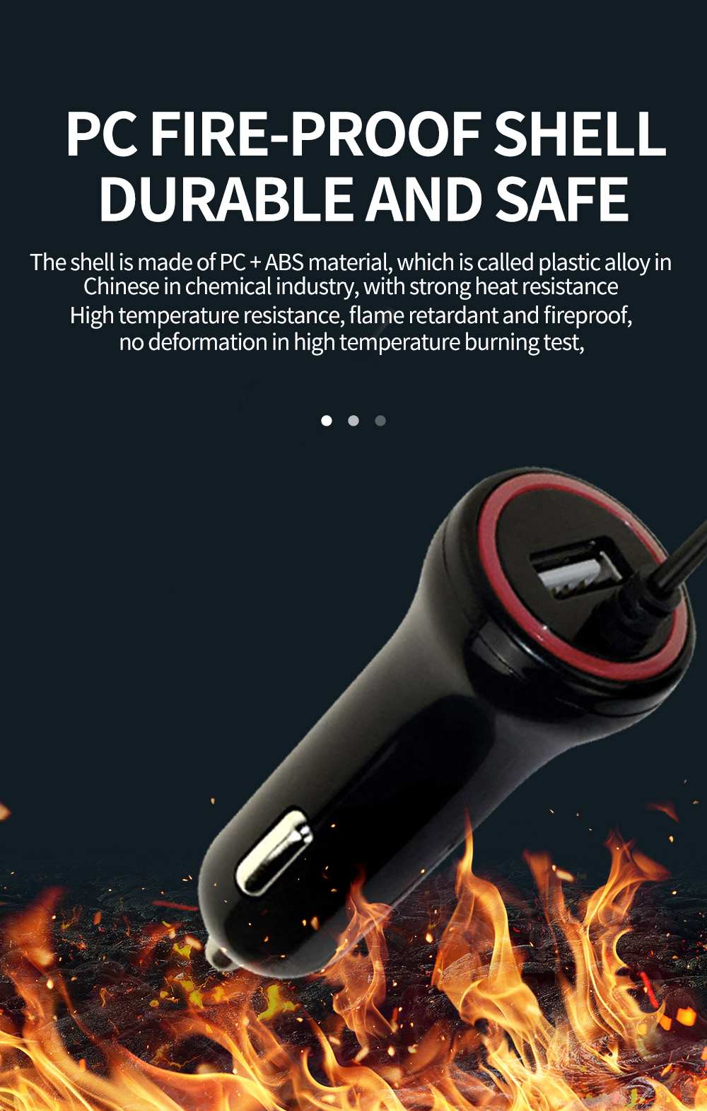 4.8A USB Car Charger with Micro Extension Cable