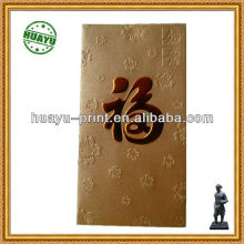 high quality gold stamping red money packet/ 4c printing money packet