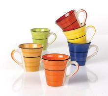 Hand made colorful ceramic coffee mugs