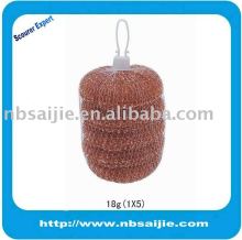 copperized scrubber, stainless steel scourer,cleaning ball