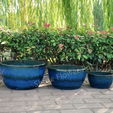 Purple Clay Glazed Garden Pots