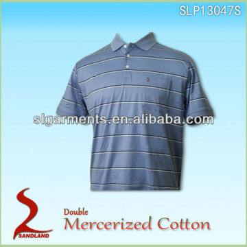 Polo shirt for men Mercerized Cotton Fabric Yarn Dyed Polo Shirt