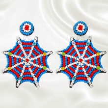 DADA Creative Spiderweb Geometric Bead Earrings