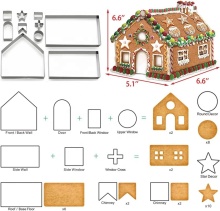 Gingerbread House Cookie Cutter Set - 10Pcs Christmas Baking & Holiday Biscuit Cutters