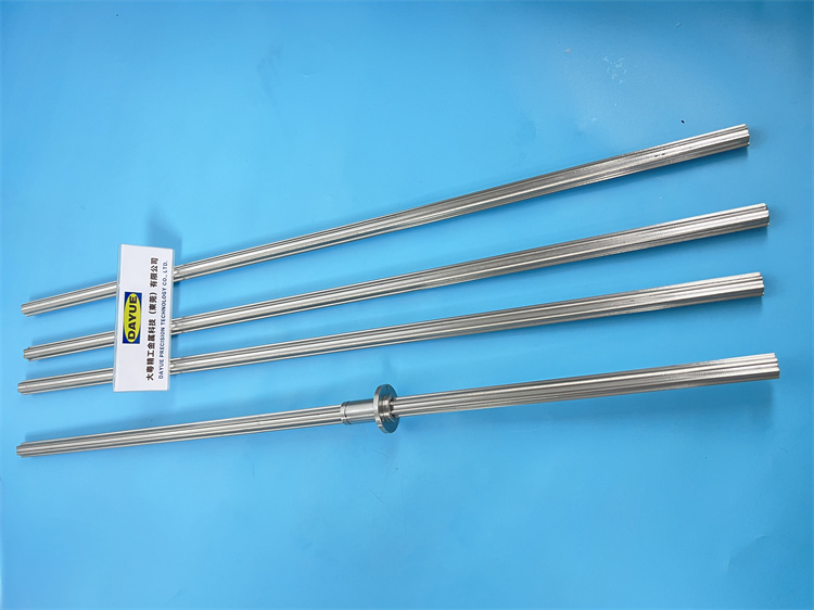 Custom shaped high precision splined long shafts