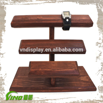 3- tier Watch Rack, Watch Display Stand, Wooden Watch Stand