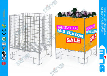 Modern Zinc Plated Wire Dump Bins / Promotion Retail Dump Bins