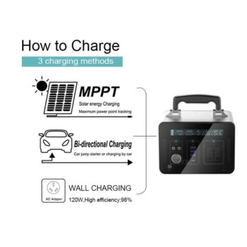 Accumulo di energia batterie portatili LiFePO4 500W.