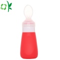 BPA Silicone Baby Squeeze Voedingslepel Met Fles