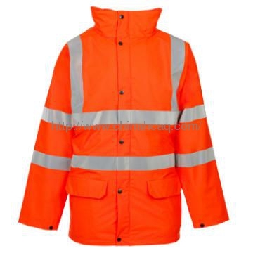 High Visibility Safety Reflective Coat PU Parka