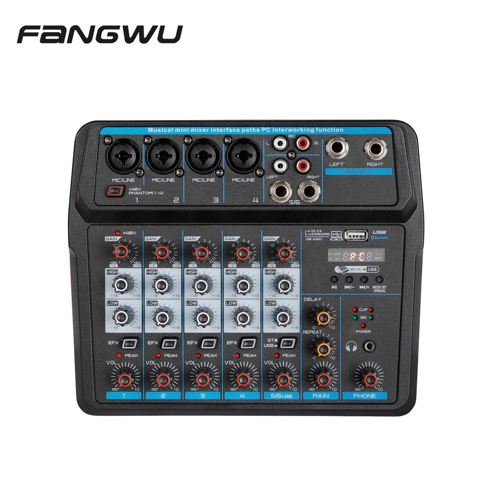 Top Quality Sound 6-Channel Professional Audio Mixer