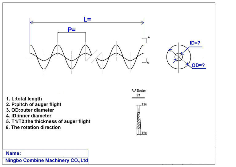 harvester parts Helical Blade screw blade