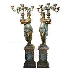 Garden Decorative high quality bronze statue girl lamp chandelier