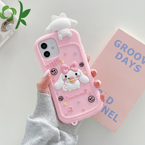 Mode anti-shock siliconen glanzende cute cartoon telefoon geval