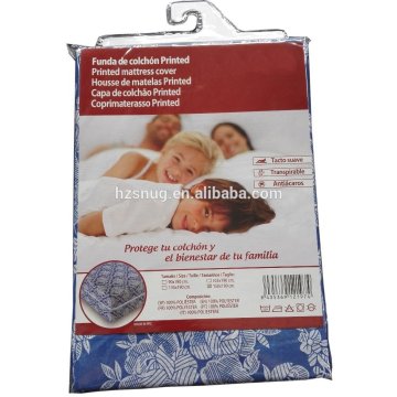 Blue Flower 100% Polyetser printed zippered Mattres Cover Mattress Encasement