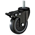 4'' Thread Stem Industrial PU Caster With PP Core With Brake