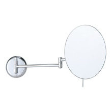 Frameless extending magnifying wall mirror