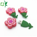 Blomformad Flash Drive USB Silikon USB Dammskydd