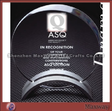 Transparent Round High Grade Acrylic Award with Vaulted Base