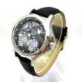 Custom Stainless steel Skeleton Spinning Quartz Watch