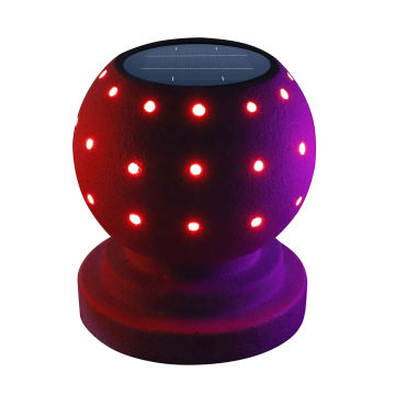 LED Fiber Optic Luminous Stone Turnstiles for Outdoor Decorations Concrete Blocking Ball Barrier with Flashing Feature