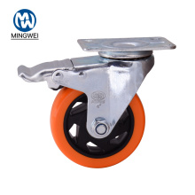 3 inch Orange Medium Duty PVC Caster Wheel