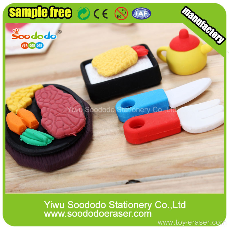 Sizzling Steak Shaped Eraser Rubber Toys For Children