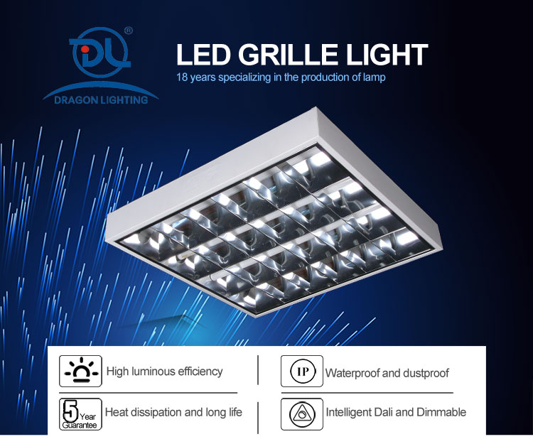 4X8W 3000K-6500K LED T8 Grille Lamp Lighting Fixture