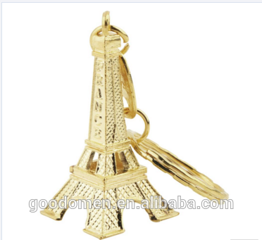 metal mini gold eiffel tower model souvenir keyring ,eiffel tower keychain