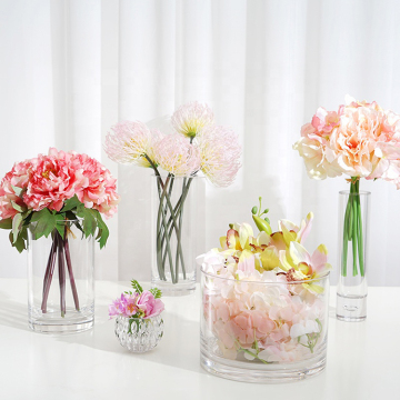 Large Clear Glass Table Vases for Home Decoration
