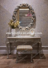 Antique Wood Frame Wall Mirror