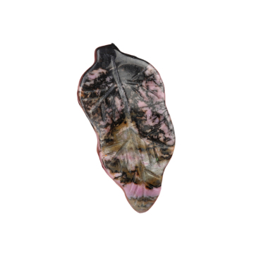 Rhodochrosite Handmade Craved Leaf for Home Decor (Approx 23X47MM)