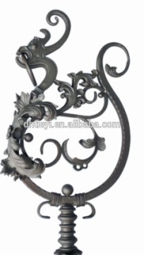 hammered wrought iron stair handrail ornamental component