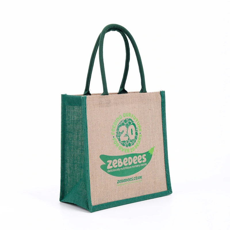 Promotional Gift Eco-Friendly Durable Reusable Jute Tote Bag with Custom Logo Printed