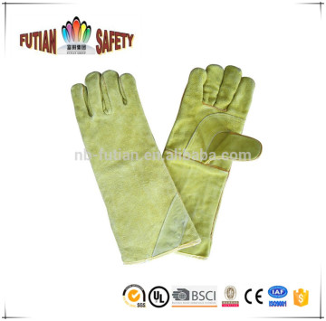 FTSAFETY Cow Split Full Palm Long Cuff Leather Glove With Reinforce Palm