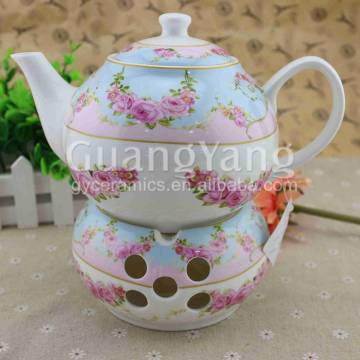 Different Beautiful Flowers Printing Ceramic Enamel Tea Pot