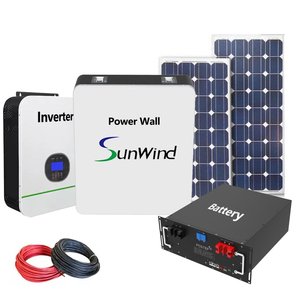 Power Wall Lithium Lifepo4 Batterie solaire 51.2V 100AH ​​5kwh Systèmes d'énergie solaire de maison