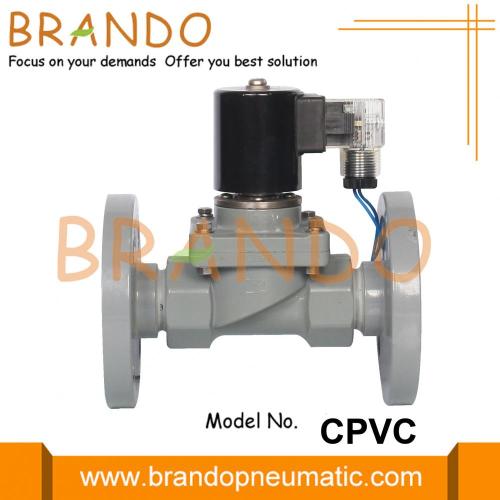 Válvula solenoide de CPVC anticorrosivo con brida de 1/2 &#39;&#39; 3/4 &#39;&#39; 1 &#39;&#39;