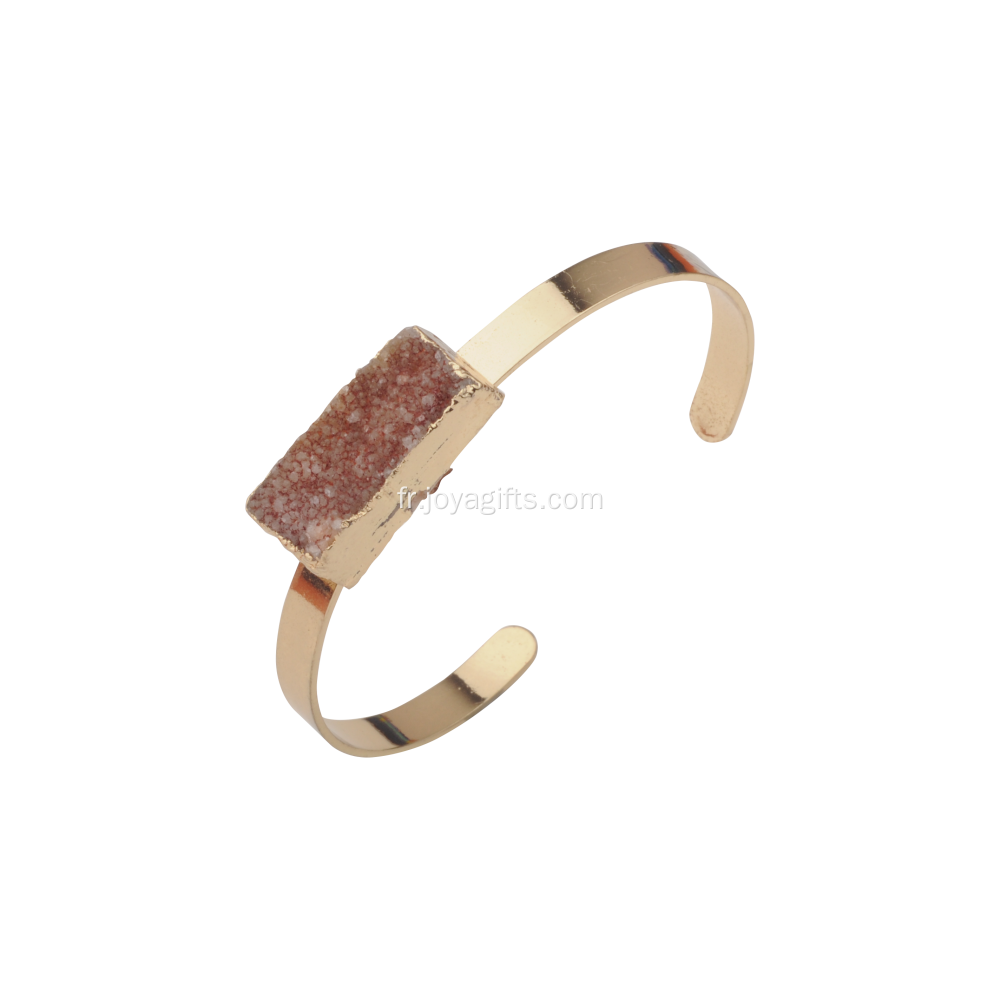 Bracelet à breloques 2016 Nouveauté Cristal Clair Naturel avec Druzy Cuboid Orange