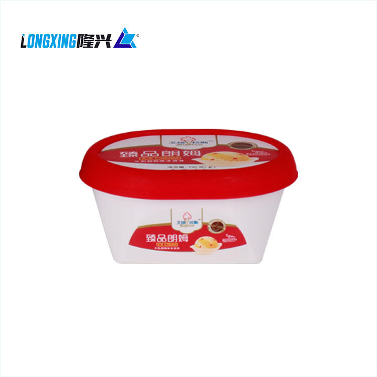 200ML In-Mould Labeling Ice Cream Container Ice Cream Cup with spoon in the lid