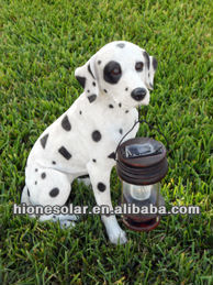 Black Labrador Dog With Lantern Solar Light