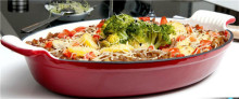 High quality oval enamel coating cast iron gratin pan/souce pan/dish