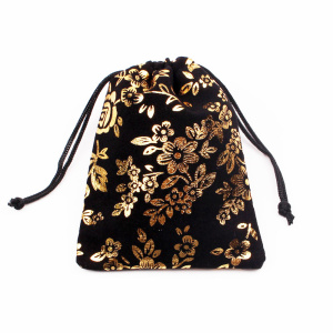 Black small gift velvet bag for wedding