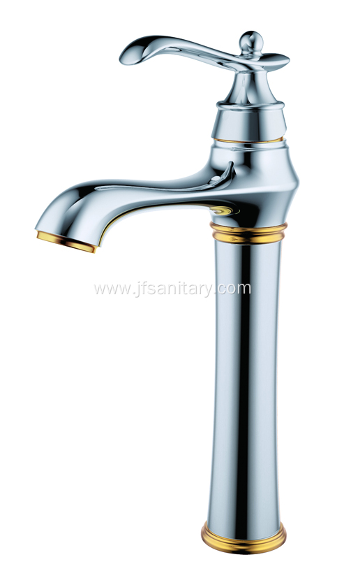 Chrome Brass Single Lever Bathroom Basin Faucet Tall